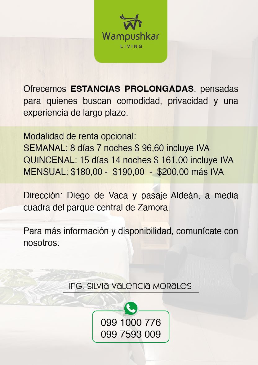 Alojamiento corporativo en Zamora Chinchipe